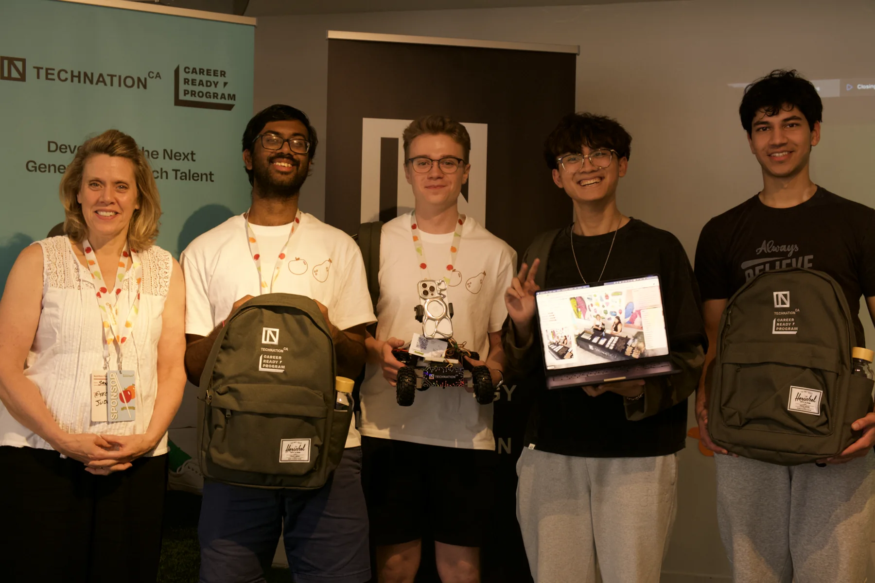 Matthew Sakhno and the Spark team receiving TECHNATION awards at SummerHacks 2026