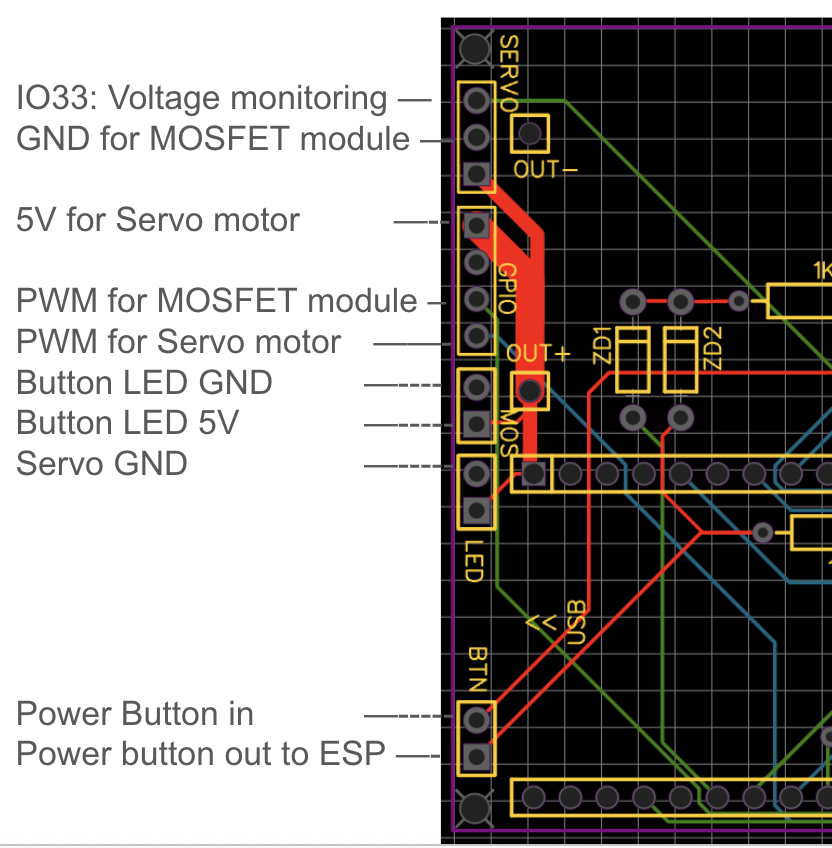 PCB connector pinout diagram