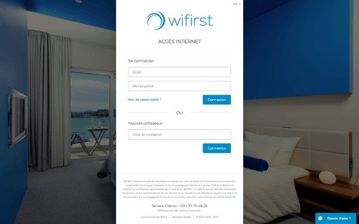 Wifirst captive portal login page on student residence Wi-Fi